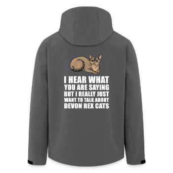 Devon Rex Katze nettes Geschenk - Recycelte Männer Softshell-Jacke von Stanley/Stella - Anthrazit - Hinten - AI Model Male 185 light (185cm)