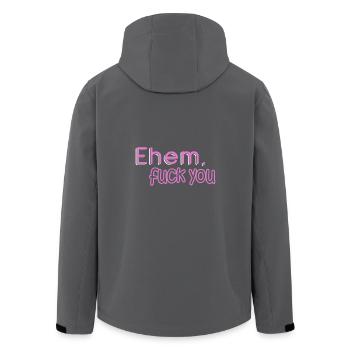 Ehem Fuck you Provokation Humor Witz Geschenk - Recycelte Männer Softshell-Jacke von Stanley/Stella - Anthrazit - Hinten - AI Model Male 185 light (185cm)