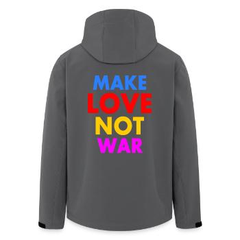 Make love not war - Recycelte Männer Softshell-Jacke von Stanley/Stella - Anthrazit - Hinten - AI Model Male 185 light (185cm)