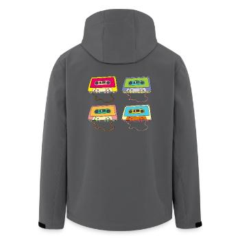 Musikkassette Compact Cassette Magnettonband Retro - Recycelte Männer Softshell-Jacke von Stanley/Stella - Anthrazit - Hinten - AI Model Male 185 light (185cm)