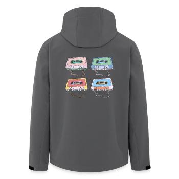 Musikkassette Compact Cassette Magnettonband Retro - Recycelte Männer Softshell-Jacke von Stanley/Stella - Anthrazit - Hinten - AI Model Male 185 light (185cm)
