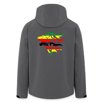 Simbabwe-Flagge Löwe - Recycelte Männer Softshell-Jacke von Stanley/Stella - Anthrazit - Hinten - AI Model Male 185 light (185cm)