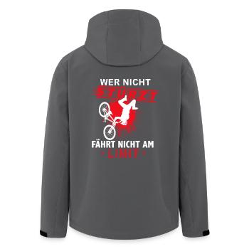 Mountainbike Downhill MTB - Recycelte Männer Softshell-Jacke von Stanley/Stella - Anthrazit - Hinten - AI Model Male 185 light (185cm)