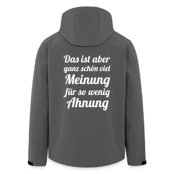 Viel Meinung - Wenig Ahnung - Recycelte Männer Softshell-Jacke von Stanley/Stella - Anthrazit - Hinten - AI Model Male 185 light (185cm)