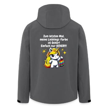Weihnachten Geschenk Einhorn Regenbogen Lustig - Recycelte Männer Softshell-Jacke von Stanley/Stella - Anthrazit - Hinten - AI Model Male 185 light (185cm)