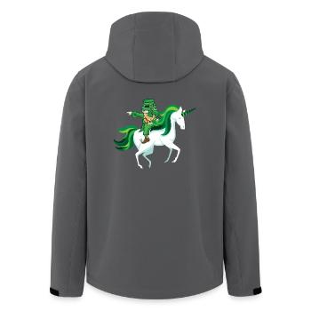 St Patrick Einhorn dab Kobold Geschenk lustig - Recycelte Männer Softshell-Jacke von Stanley/Stella - Anthrazit - Hinten - AI Model Male 185 light (185cm)