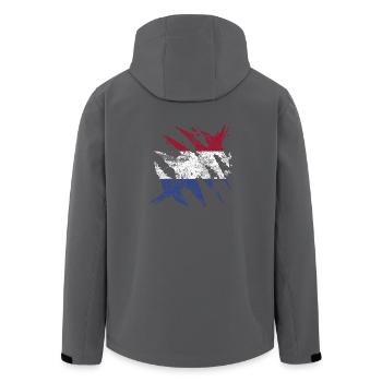 Niederland Flagge Geschenk holländische Fahne - Recycelte Männer Softshell-Jacke von Stanley/Stella - Anthrazit - Hinten - AI Model Male 185 light (185cm)