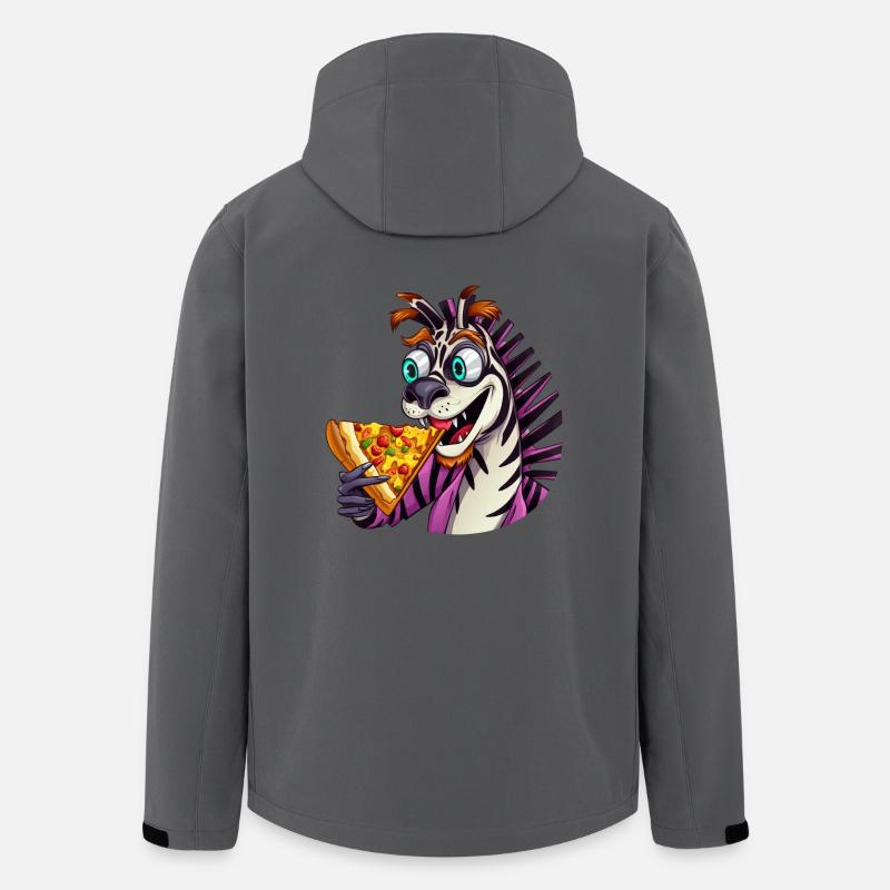 Zebra Pizza Lovers Indulgence - Men’s Recycled Softshell Jacket by Stanley/Stella - anthracite