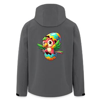 Easter Parrot Hatches from Egg - Men’s Recycled Softshell Jacket by Stanley/Stella - anthracite - Back - AI Model Male 185 light (185cm)