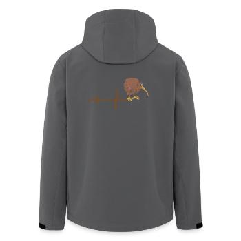Heartbeat Kiwi NZ Neuseeland Geschenk - Recycelte Männer Softshell-Jacke von Stanley/Stella - Anthrazit - Hinten - AI Model Male 185 light (185cm)