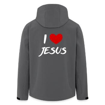 I love Jesus – Liebe Christ Gott Kirche Glaube w - Recycelte Männer Softshell-Jacke von Stanley/Stella - Anthrazit - Hinten - AI Model Male 185 light (185cm)