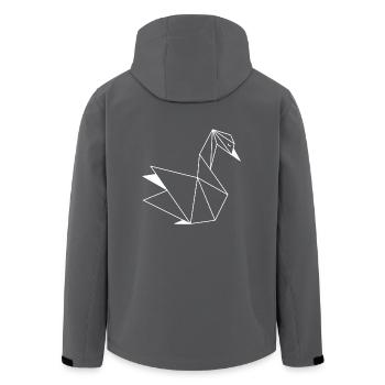 Schwan Origami - Recycelte Männer Softshell-Jacke von Stanley/Stella - Anthrazit - Hinten - AI Model Male 185 light (185cm)