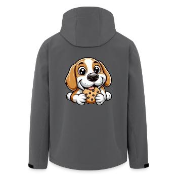 Beagle Dog Cookie Dessert Candy - Men’s Recycled Softshell Jacket by Stanley/Stella - anthracite - Back - AI Model Male 185 light (185cm)
