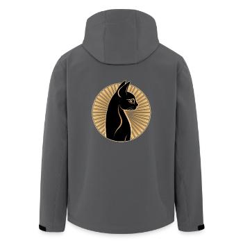 Ägyptische Katze - Recycelte Männer Softshell-Jacke von Stanley/Stella - Anthrazit - Hinten - AI Model Male 185 light (185cm)