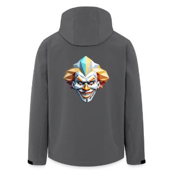 Clown Maske - Low Poly Design - Recycelte Männer Softshell-Jacke von Stanley/Stella - Anthrazit - Hinten - AI Model Male 185 light (185cm)