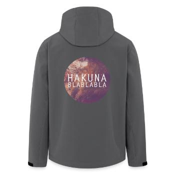 Hakuna Blablabla Motiv - Recycelte Männer Softshell-Jacke von Stanley/Stella - Anthrazit - Hinten - AI Model Male 185 light (185cm)