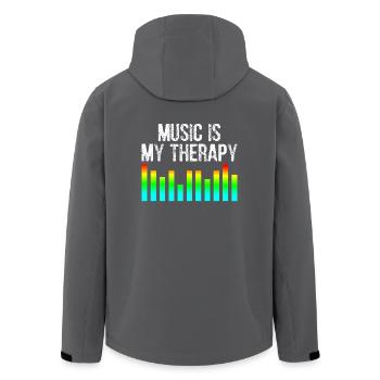 Music Is My Therapy - Recycelte Männer Softshell-Jacke von Stanley/Stella - Anthrazit - Hinten - AI Model Male 185 light (185cm)