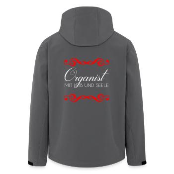 ORGEL ORGANIST MIT LEIB UND SEELE HERREN GESCHENK - Recycelte Männer Softshell-Jacke von Stanley/Stella - Anthrazit - Hinten - AI Model Male 185 light (185cm)