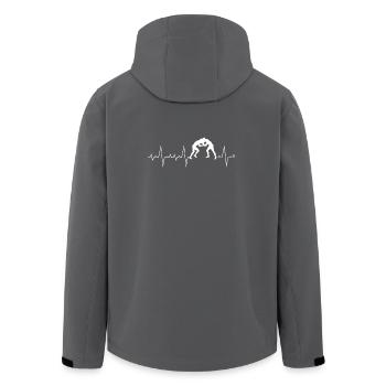 Herzschlag Herzfrequenz Geschenk Wrestling Kampf - Recycelte Männer Softshell-Jacke von Stanley/Stella - Anthrazit - Hinten - AI Model Male 185 light (185cm)