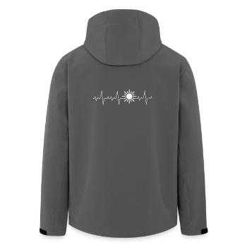 Herzschlag Herzfrequenz Herzlinie Geschenk Sonne - Recycelte Männer Softshell-Jacke von Stanley/Stella - Anthrazit - Hinten - AI Model Male 185 light (185cm)