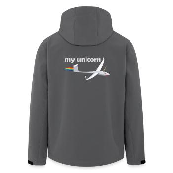 unicorn Segelflieger gleiten Geschenk Einhorn - Recycelte Männer Softshell-Jacke von Stanley/Stella - Anthrazit - Hinten - AI Model Male 185 light (185cm)