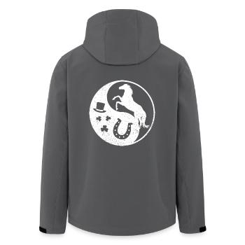 Ying Yang Pferd als Glücksbringer St. Patricks Day - Recycelte Männer Softshell-Jacke von Stanley/Stella - Anthrazit - Hinten - AI Model Male 185 light (185cm)
