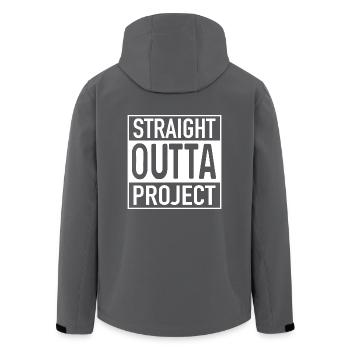 Straight OUTTA Project - Recycelte Männer Softshell-Jacke von Stanley/Stella - Anthrazit - Hinten - AI Model Male 185 light (185cm)