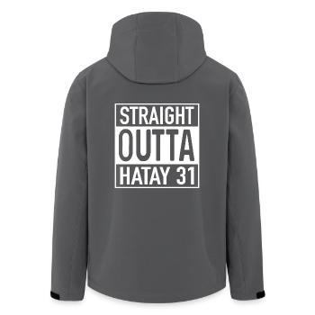 Straight OUTTA Hatay 31 - Recycelte Männer Softshell-Jacke von Stanley/Stella - Anthrazit - Hinten - AI Model Male 185 light (185cm)