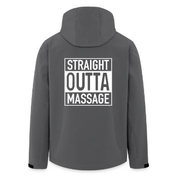Straight OUTTA Massage - Recycelte Männer Softshell-Jacke von Stanley/Stella - Anthrazit - Hinten - AI Model Male 185 light (185cm)