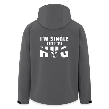 I am single i need a Hug Umarmung Geschenk Singel - Recycelte Männer Softshell-Jacke von Stanley/Stella - Anthrazit - Hinten - AI Model Male 185 light (185cm)