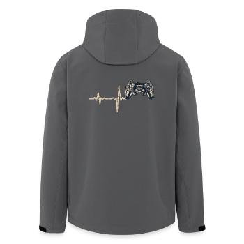Shirt Geschenk Heartbeat Spielkonsole - Recycelte Männer Softshell-Jacke von Stanley/Stella - Anthrazit - Hinten - AI Model Male 185 light (185cm)