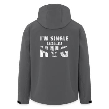 I am single i need a hug Geschenk Singel shirt - Recycelte Männer Softshell-Jacke von Stanley/Stella - Anthrazit - Hinten - AI Model Male 185 light (185cm)