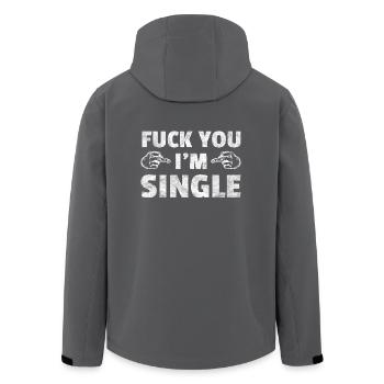 Fuck you iam Single! Geschenk Mittelfinger Lustig - Recycelte Männer Softshell-Jacke von Stanley/Stella - Anthrazit - Hinten - AI Model Male 185 light (185cm)