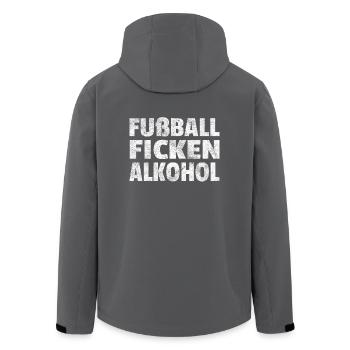 Fußball Ficken Alkohol Geschenk Fußballer WM - Recycelte Männer Softshell-Jacke von Stanley/Stella - Anthrazit - Hinten - AI Model Male 185 light (185cm)