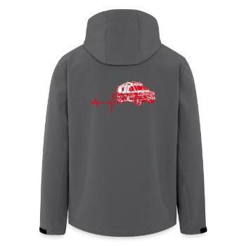 Shirt Geschenk Heartbeat Krankenwagen - Recycelte Männer Softshell-Jacke von Stanley/Stella - Anthrazit - Hinten - AI Model Male 185 light (185cm)
