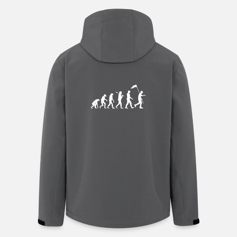 Pfadfinder Evolution · Evolution · Camping · Natur - Recycelte Männer Softshell-Jacke von Stanley/Stella - Anthrazit
