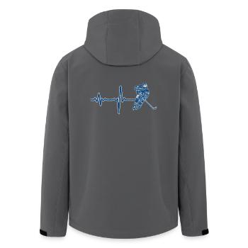 Geschenk Heartbeat Eishockey - Recycelte Männer Softshell-Jacke von Stanley/Stella - Anthrazit - Hinten - AI Model Male 185 light (185cm)