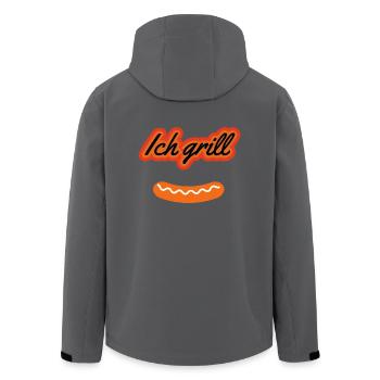 ich grill !!!! | Grillmeister - Recycelte Männer Softshell-Jacke von Stanley/Stella - Anthrazit - Hinten - AI Model Male 185 light (185cm)