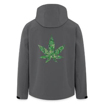 Hanfblatt Schriftzug Geschenk Geschenkidee - Recycelte Männer Softshell-Jacke von Stanley/Stella - Anthrazit - Hinten - AI Model Male 185 light (185cm)