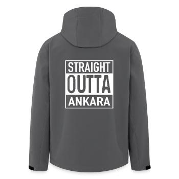 Straight OUTTA ANKARA - Recycelte Männer Softshell-Jacke von Stanley/Stella - Anthrazit - Hinten - AI Model Male 185 light (185cm)