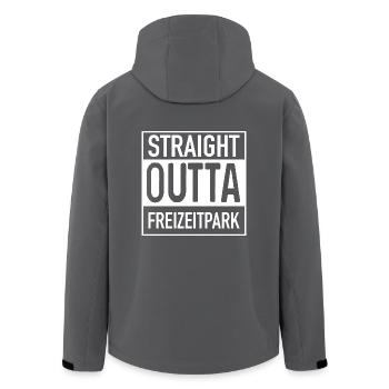 Straight OUTTA Freizeitpark - Recycelte Männer Softshell-Jacke von Stanley/Stella - Anthrazit - Hinten - AI Model Male 185 light (185cm)