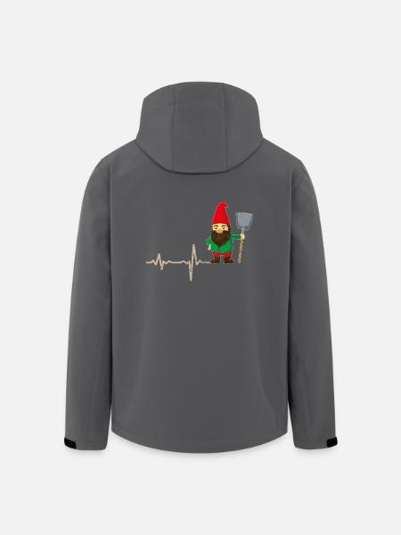 Geschenk Heartbeat Gartenzwerg Vintage - Recycelte Männer Softshell-Jacke von Stanley/Stella - Anthrazit