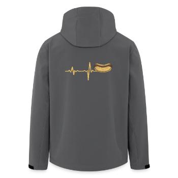Geschenk Heartbeat Grillen Grillwurst - Recycelte Männer Softshell-Jacke von Stanley/Stella - Anthrazit - Hinten - AI Model Male 185 light (185cm)