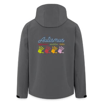 Autismus - Recycelte Männer Softshell-Jacke von Stanley/Stella - Anthrazit - Hinten - AI Model Male 185 light (185cm)