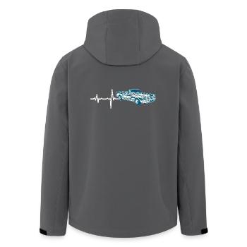 Geschenk Heartbeat Sportwagen Oldtimer - Recycelte Männer Softshell-Jacke von Stanley/Stella - Anthrazit - Hinten - AI Model Male 185 light (185cm)