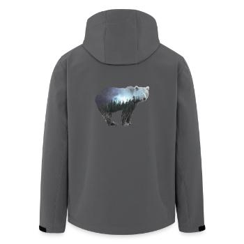 Bear Bär Geschenk Natur Naturliebhaber Berge Wald - Recycelte Männer Softshell-Jacke von Stanley/Stella - Anthrazit - Hinten - AI Model Male 185 light (185cm)