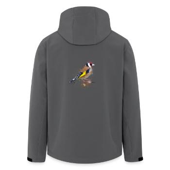 Aquarell Finch - Recycelte Männer Softshell-Jacke von Stanley/Stella - Anthrazit - Hinten - AI Model Male 185 light (185cm)