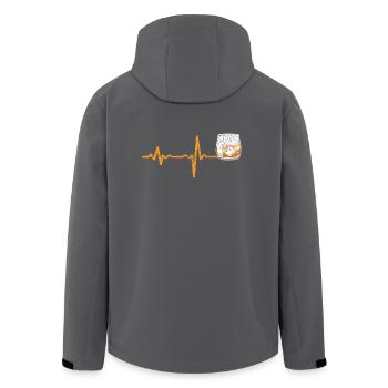 Heartbeat Whiskey Geschenk - Recycelte Männer Softshell-Jacke von Stanley/Stella - Anthrazit - Hinten - AI Model Male 185 light (185cm)