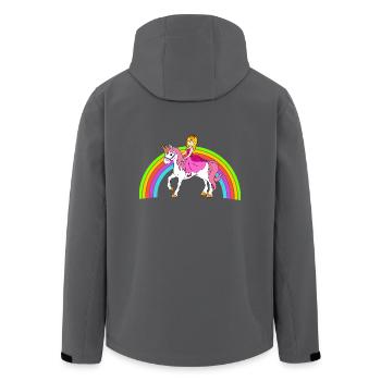 Einhorn - Recycelte Männer Softshell-Jacke von Stanley/Stella - Anthrazit - Hinten - AI Model Male 185 light (185cm)