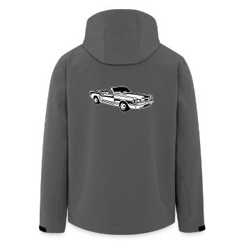 Cabrio / Muscle Car 02_schwarz weiß - Recycelte Männer Softshell-Jacke von Stanley/Stella - Anthrazit - Hinten - AI Model Male 185 light (185cm)
